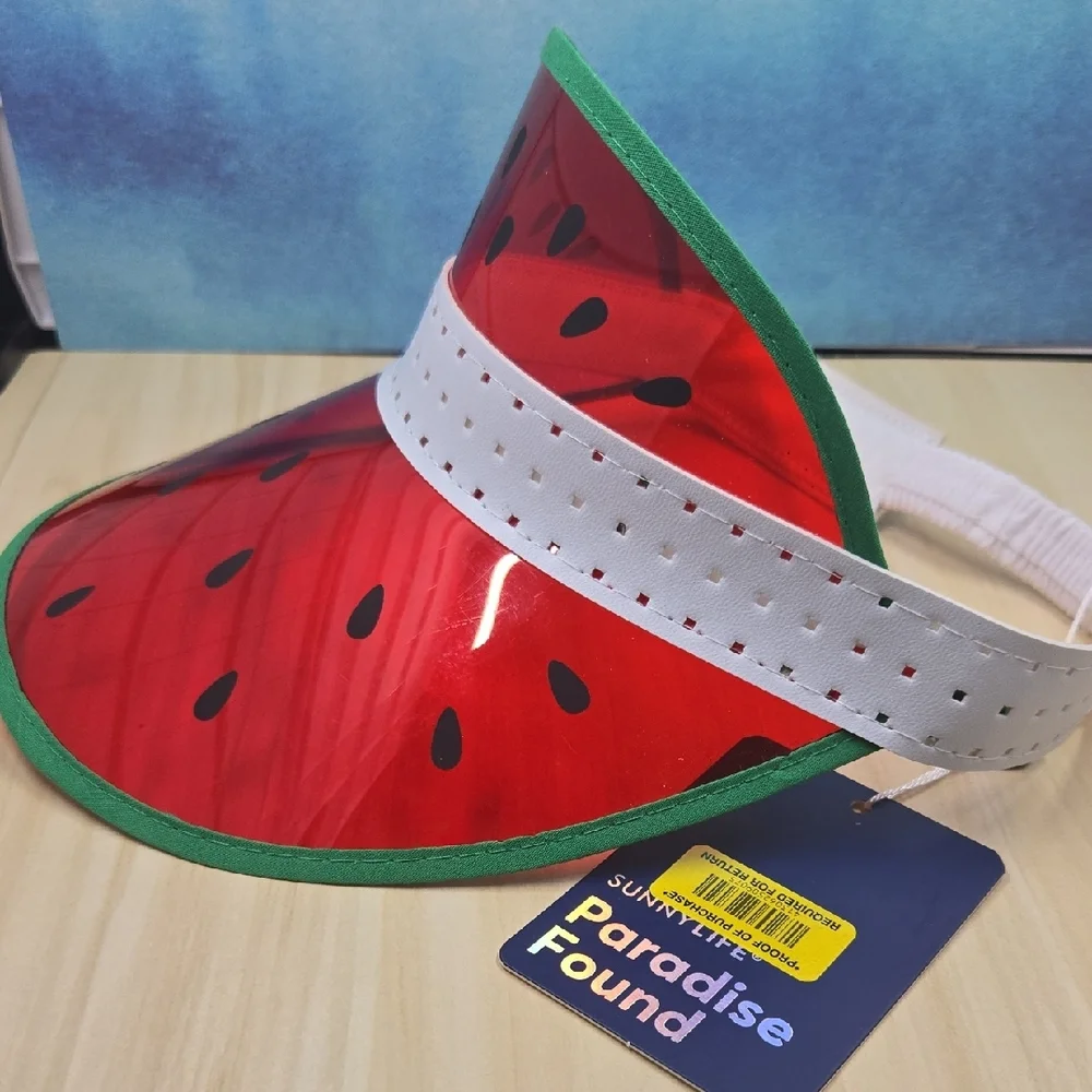 Red Watermelon Sun Visor - Picture 3 of 5